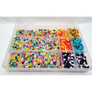 Lot of Perler Fuse Beads Assorted Colors w/Storage Container DIY Crafts Projects